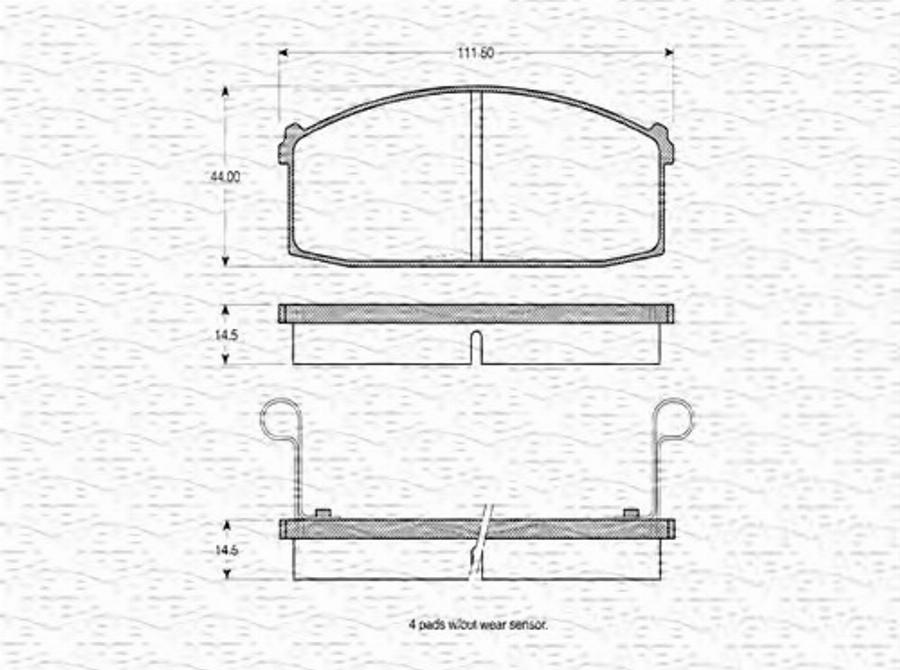 Magneti Marelli 363702160688 - Kit pastiglie freno, Freno a disco autozon.pro