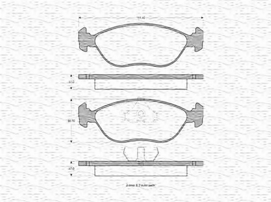 Magneti Marelli 363702160636 - Kit pastiglie freno, Freno a disco autozon.pro