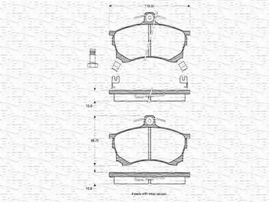 Magneti Marelli 363702160624 - Kit pastiglie freno, Freno a disco autozon.pro