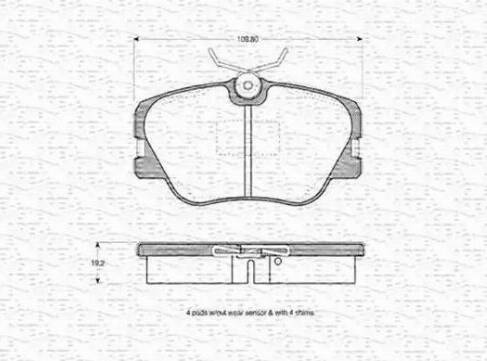 Magneti Marelli 363702160044 - Kit pastiglie freno, Freno a disco autozon.pro