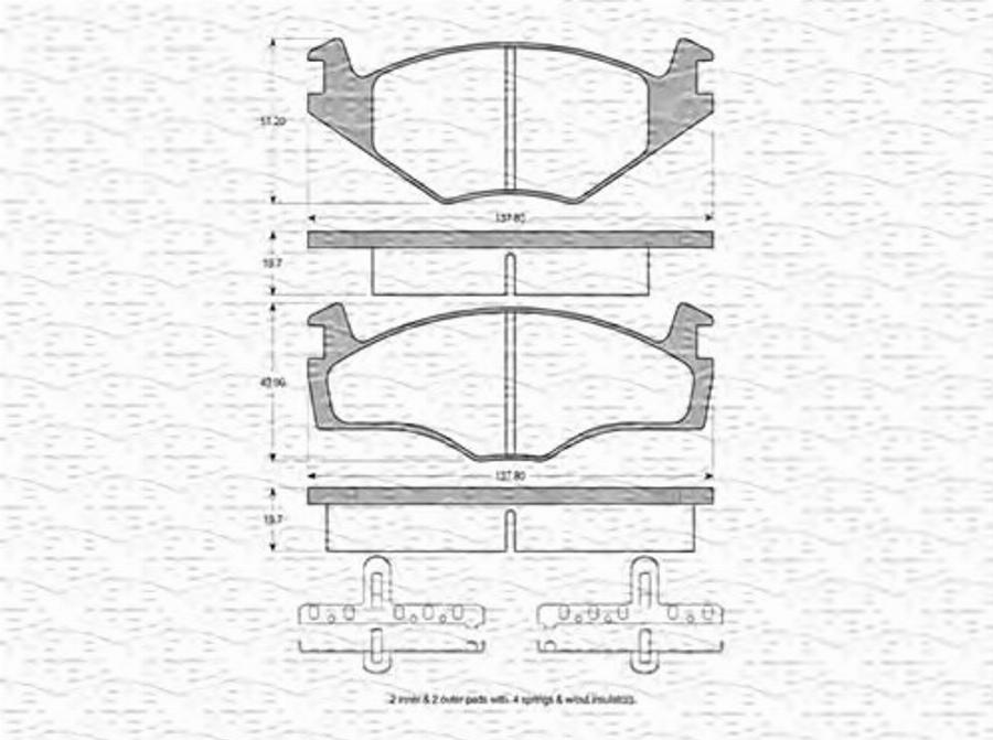 Magneti Marelli 363702160009 - Kit pastiglie freno, Freno a disco autozon.pro