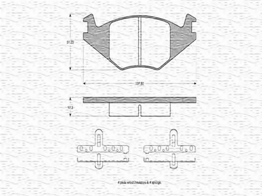 Magneti Marelli 363702160025 - Kit pastiglie freno, Freno a disco autozon.pro