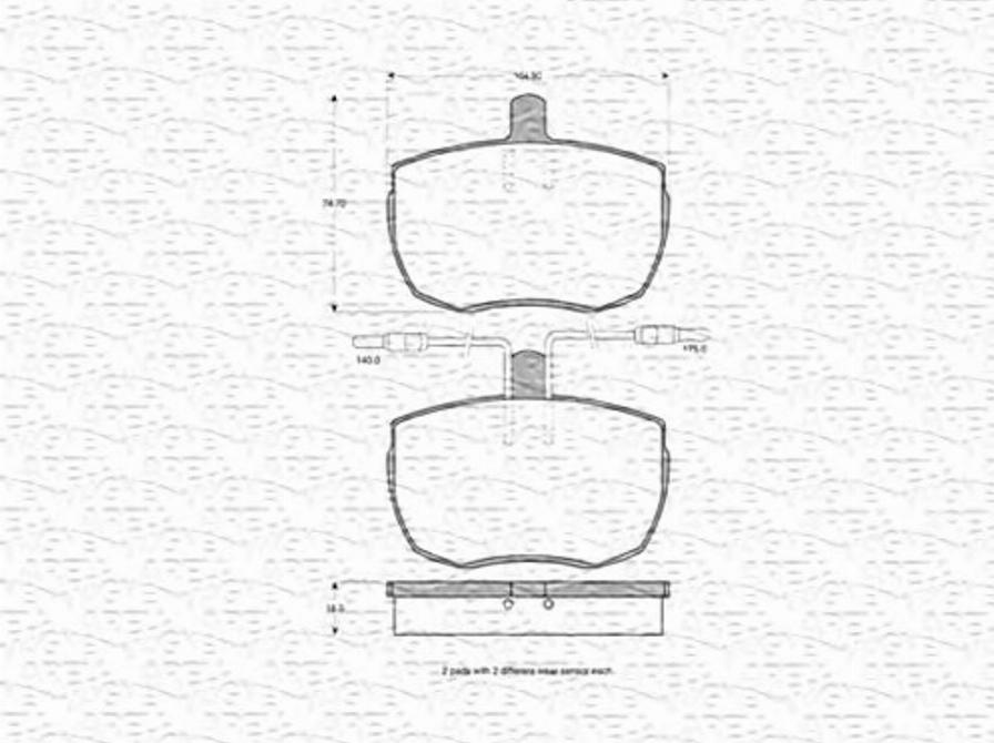 Magneti Marelli 363702160142 - Kit pastiglie freno, Freno a disco autozon.pro