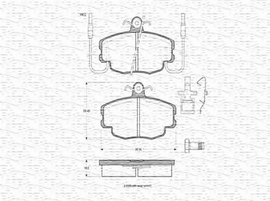 Magneti Marelli 363702160158 - Kit pastiglie freno, Freno a disco autozon.pro