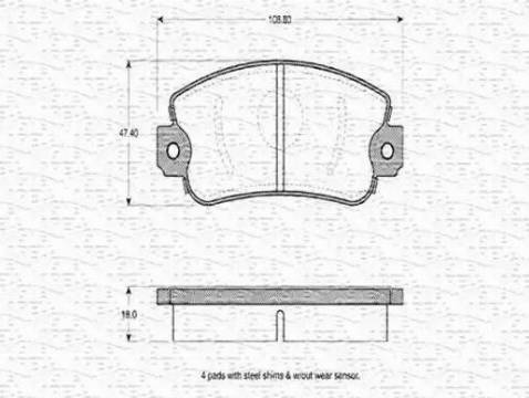 Magneti Marelli 363702160139 - Kit pastiglie freno, Freno a disco autozon.pro