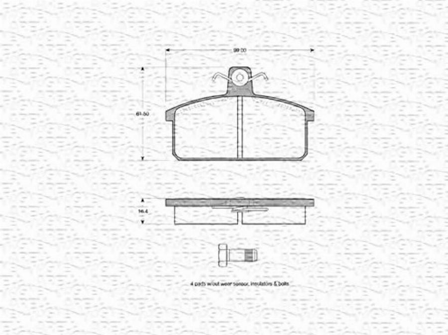 Magneti Marelli 363702160124 - Kit pastiglie freno, Freno a disco autozon.pro