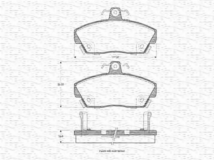 Magneti Marelli 363702160860 - Kit pastiglie freno, Freno a disco autozon.pro