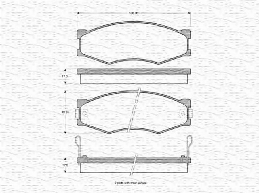 Magneti Marelli 363702160811 - Kit pastiglie freno, Freno a disco autozon.pro