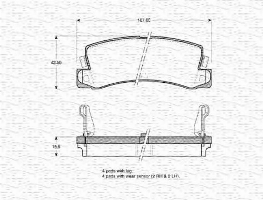 Magneti Marelli 363702160885 - Kit pastiglie freno, Freno a disco autozon.pro