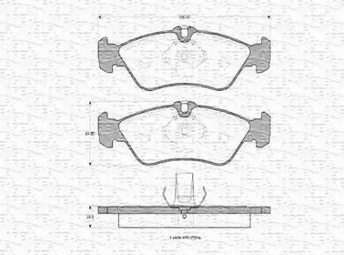 Magneti Marelli 363702160397 - Kit pastiglie freno, Freno a disco autozon.pro