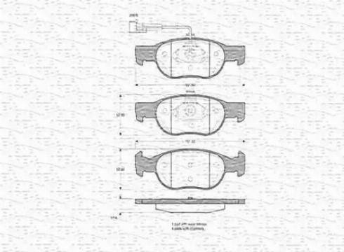 Magneti Marelli 363702160340 - Kit pastiglie freno, Freno a disco autozon.pro