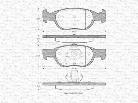 Magneti Marelli 363702160351 - Kit pastiglie freno, Freno a disco autozon.pro