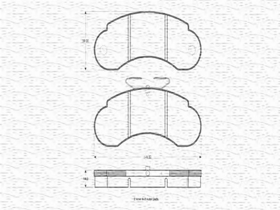 Magneti Marelli 363702160306 - Kit pastiglie freno, Freno a disco autozon.pro