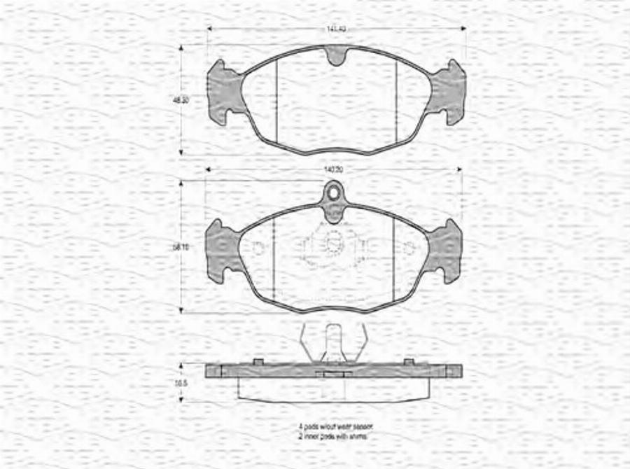 Magneti Marelli 363702160317 - Kit pastiglie freno, Freno a disco autozon.pro