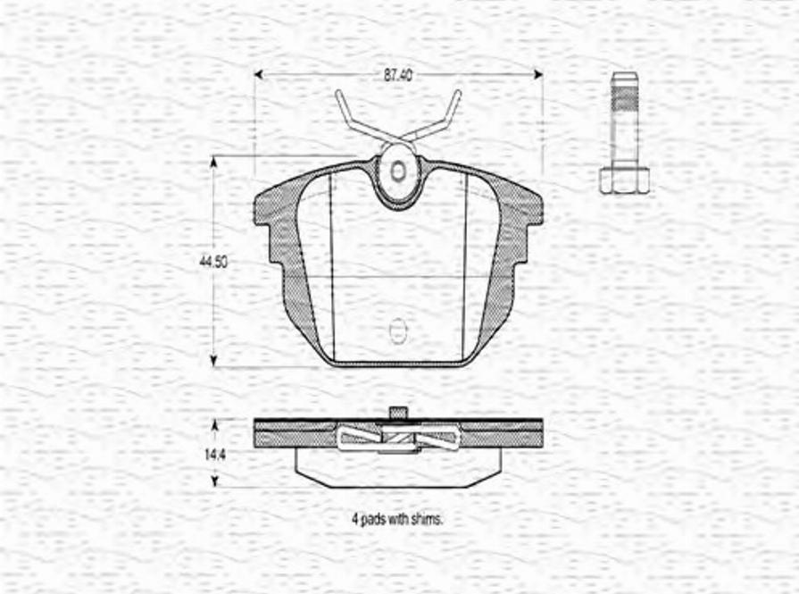 Magneti Marelli 363702160384 - Kit pastiglie freno, Freno a disco autozon.pro