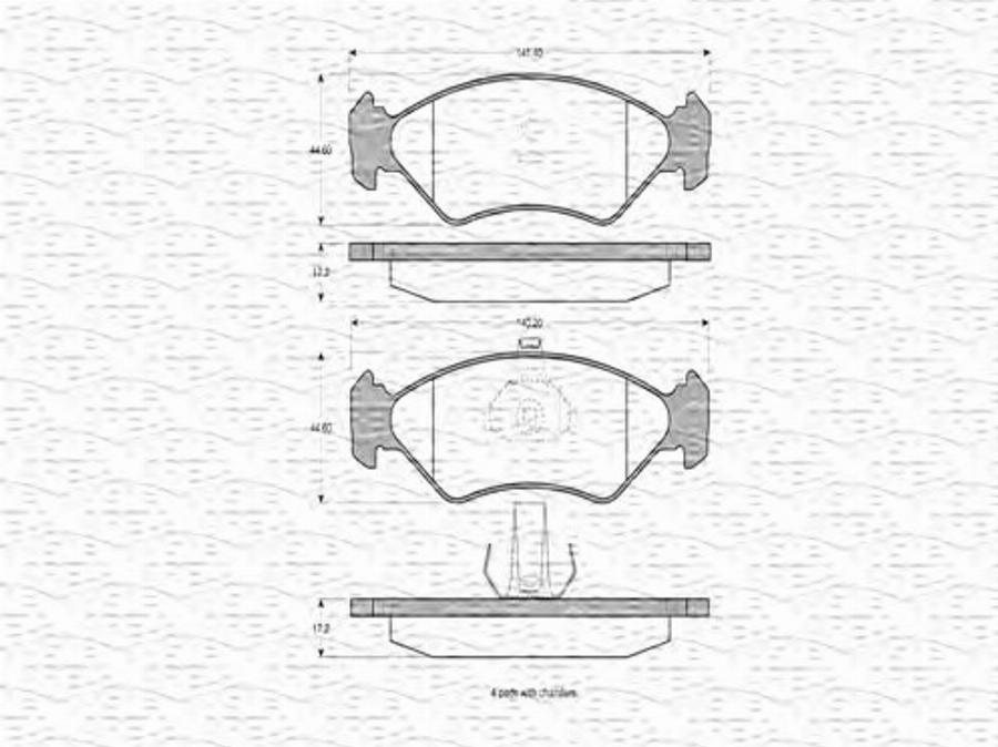 Magneti Marelli 363702160332 - Kit pastiglie freno, Freno a disco autozon.pro