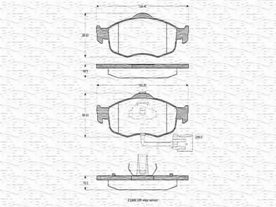 Magneti Marelli 363702160265 - Kit pastiglie freno, Freno a disco autozon.pro