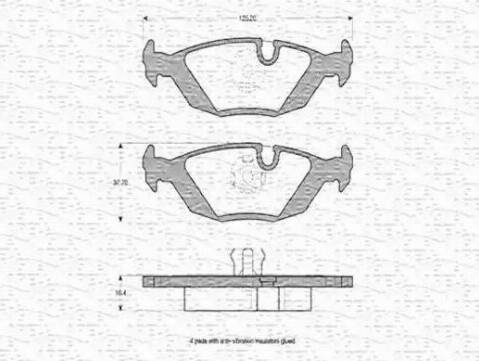 Magneti Marelli 363702160200 - Kit pastiglie freno, Freno a disco autozon.pro