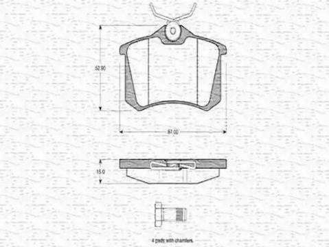 Magneti Marelli 363702160201 - Kit pastiglie freno, Freno a disco autozon.pro