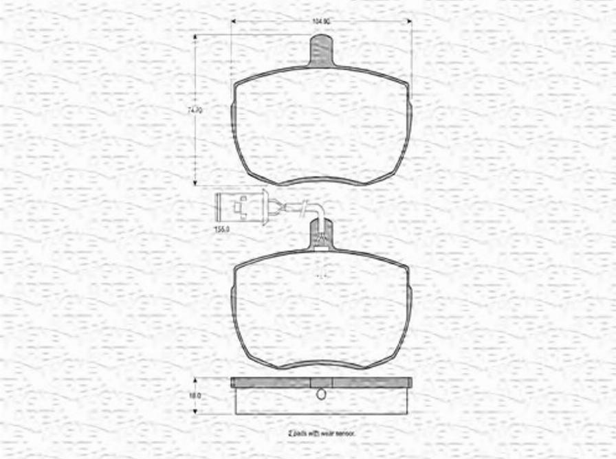 Magneti Marelli 363702160231 - Kit pastiglie freno, Freno a disco autozon.pro