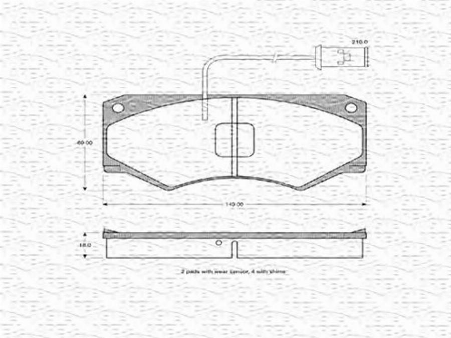 Magneti Marelli 363702160233 - Kit pastiglie freno, Freno a disco autozon.pro