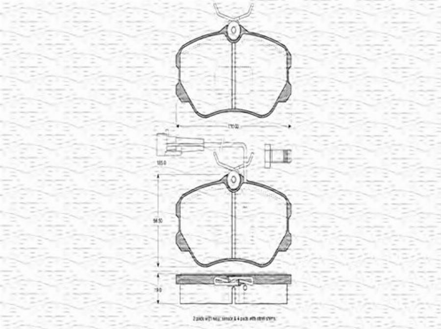 Magneti Marelli 363702160237 - Kit pastiglie freno, Freno a disco autozon.pro