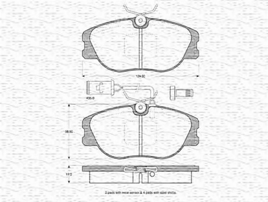 Magneti Marelli 363702160227 - Kit pastiglie freno, Freno a disco autozon.pro