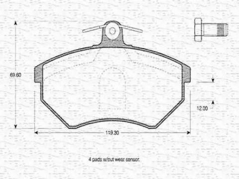 Magneti Marelli 363702160274 - Kit pastiglie freno, Freno a disco autozon.pro