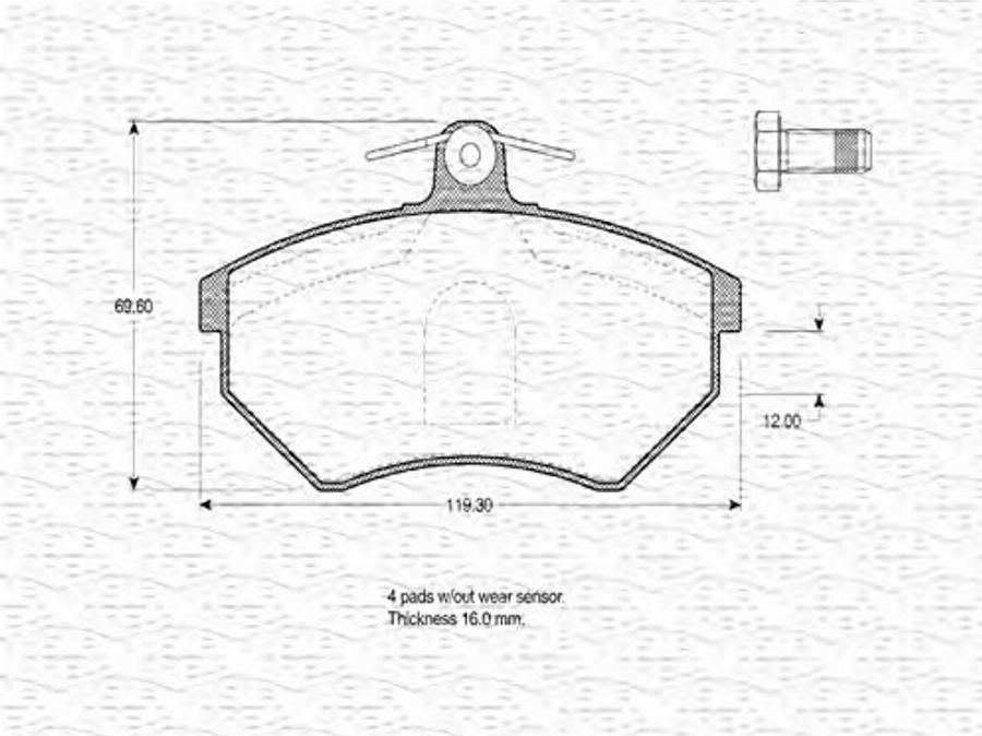 Magneti Marelli 363702160273 - Kit pastiglie freno, Freno a disco autozon.pro