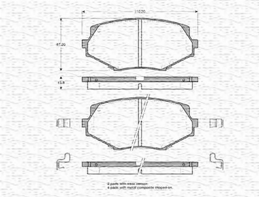 Magneti Marelli 363702160757 - Kit pastiglie freno, Freno a disco autozon.pro