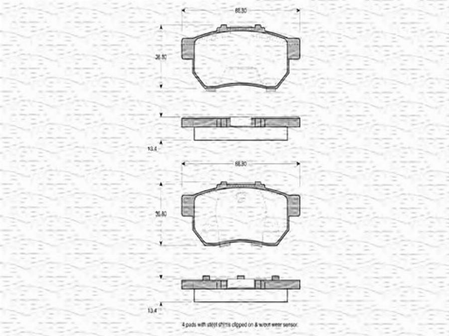 Magneti Marelli 363702160765 - Kit pastiglie freno, Freno a disco autozon.pro