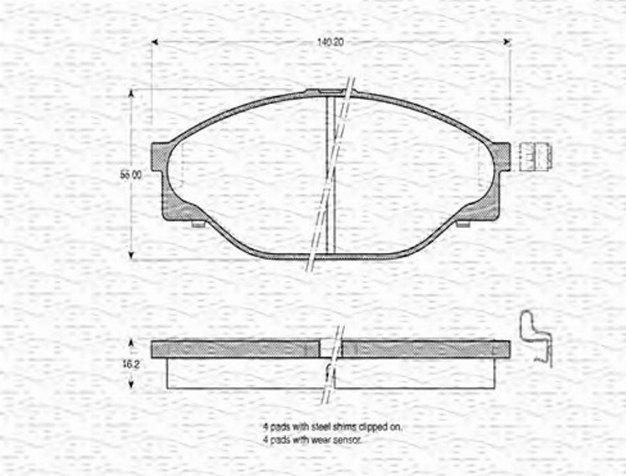 Magneti Marelli 363702160761 - Kit pastiglie freno, Freno a disco autozon.pro