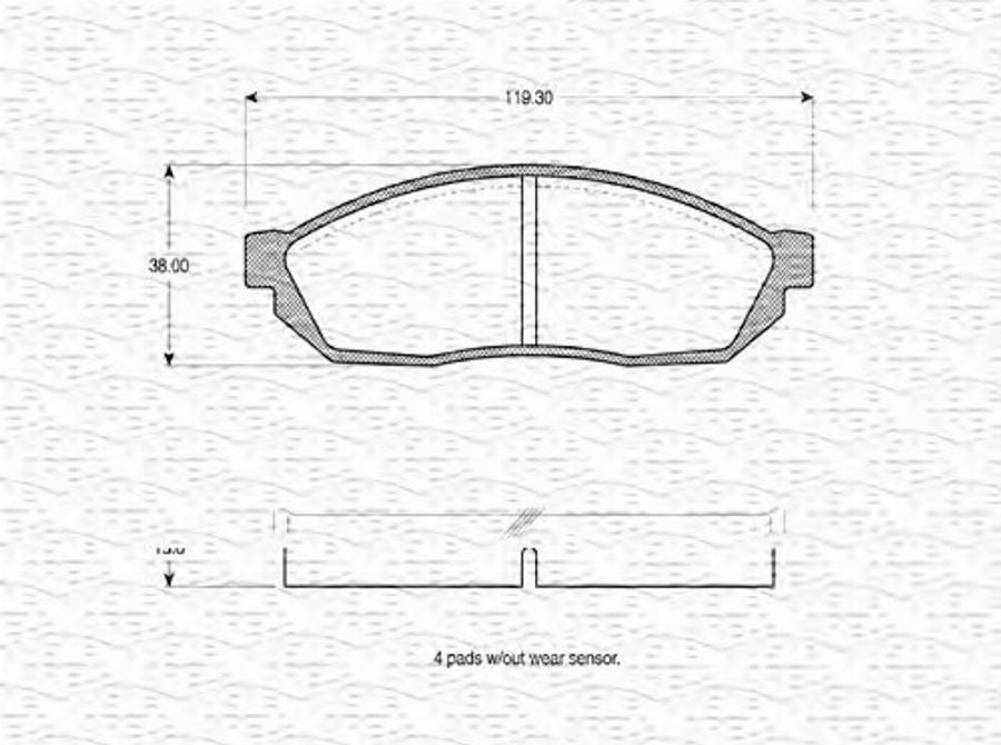 Magneti Marelli 363702160711 - Kit pastiglie freno, Freno a disco autozon.pro