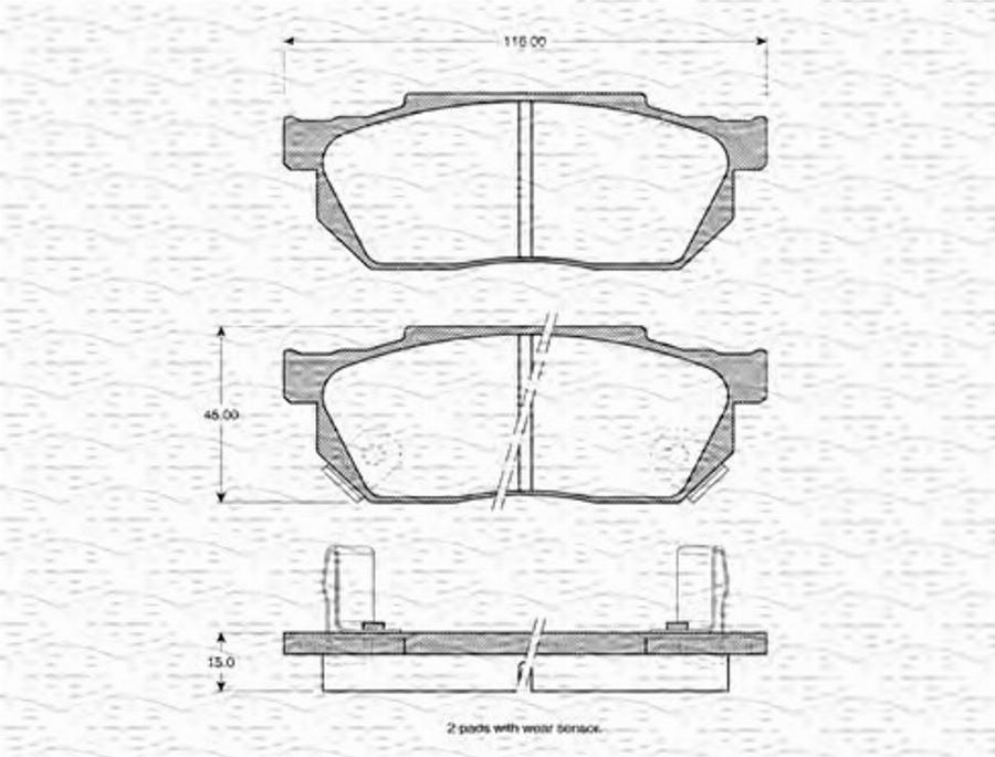 Magneti Marelli 363702160789 - Kit pastiglie freno, Freno a disco autozon.pro