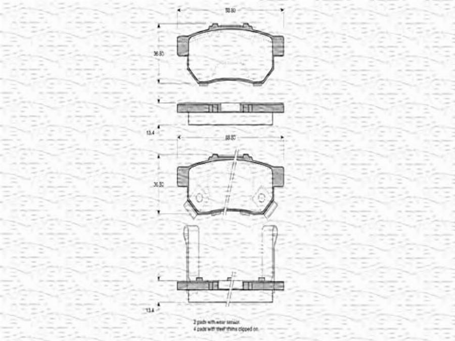 Magneti Marelli 363702160784 - Kit pastiglie freno, Freno a disco autozon.pro