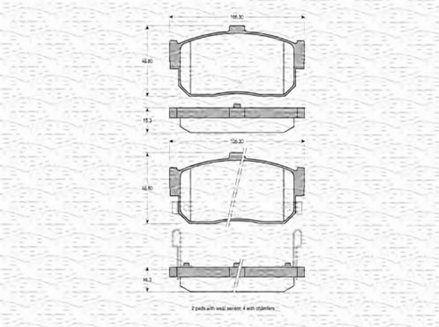 Magneti Marelli 363702160786 - Kit pastiglie freno, Freno a disco autozon.pro