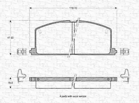 Magneti Marelli 363702160787 - Kit pastiglie freno, Freno a disco autozon.pro