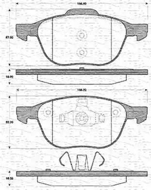 Magneti Marelli 363702161410 - Kit pastiglie freno, Freno a disco autozon.pro