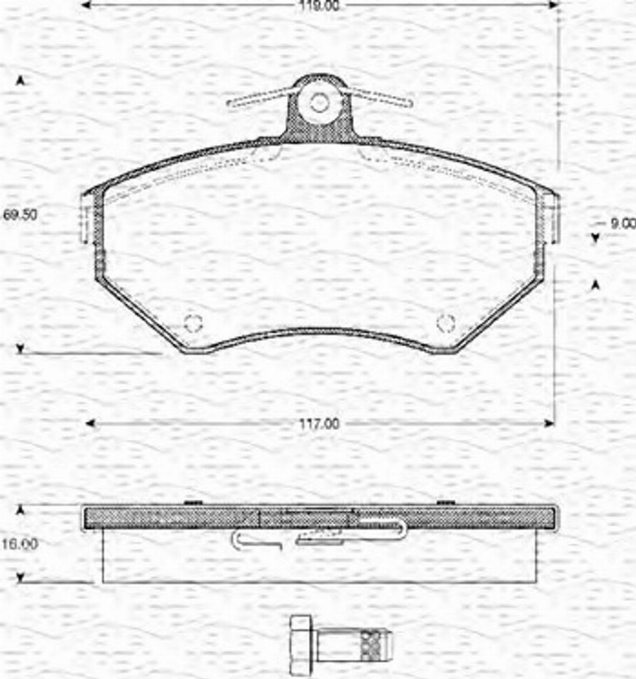 Magneti Marelli 363702161038 - Kit pastiglie freno, Freno a disco autozon.pro