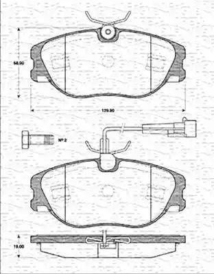 Magneti Marelli 363702161190 - Kit pastiglie freno, Freno a disco autozon.pro