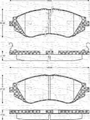 Magneti Marelli 363702161128 - Kit pastiglie freno, Freno a disco autozon.pro