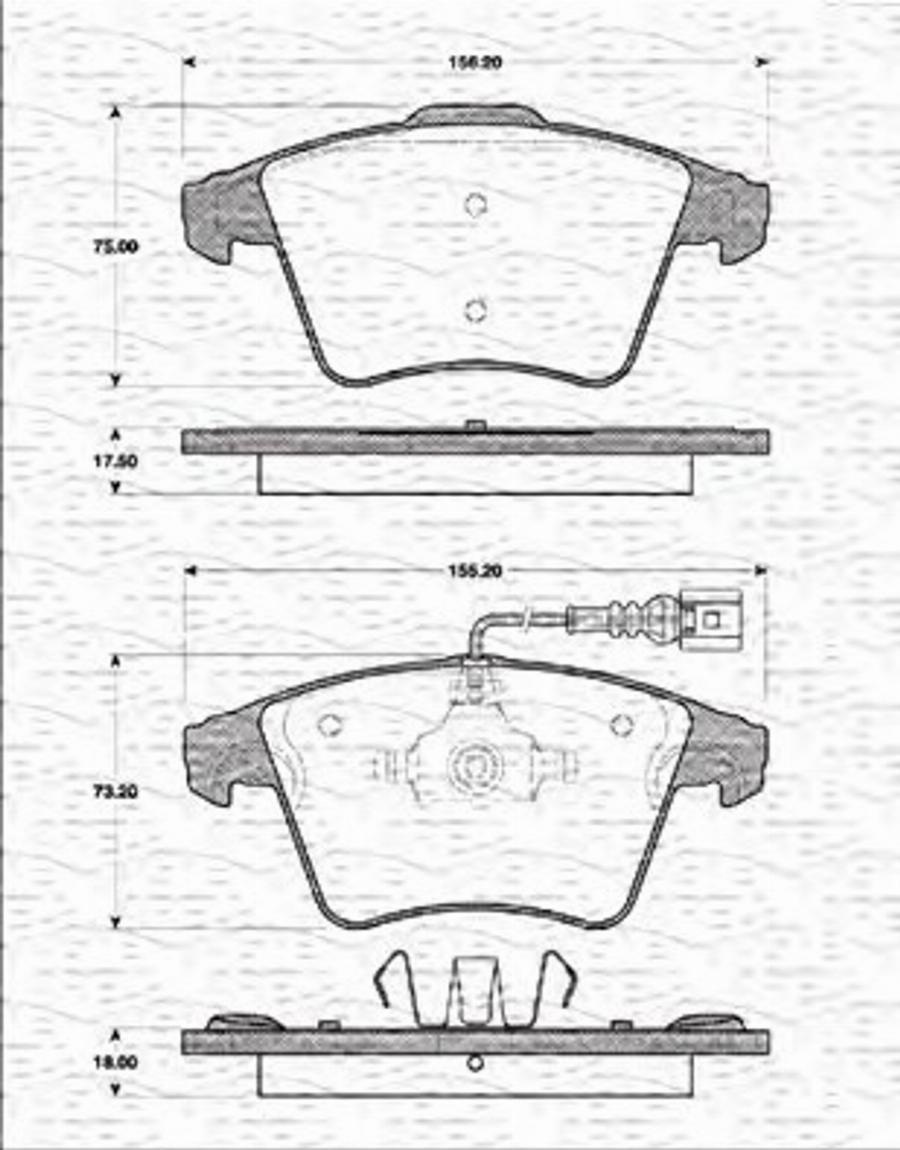 Magneti Marelli 363702161173 - Kit pastiglie freno, Freno a disco autozon.pro