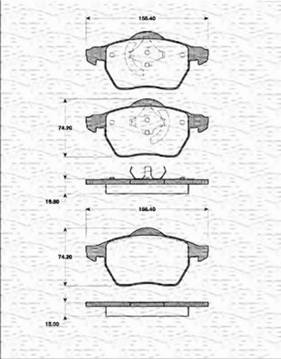 Magneti Marelli 363702161396 - Kit pastiglie freno, Freno a disco autozon.pro