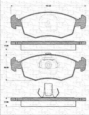 Magneti Marelli 363702161308 - Kit pastiglie freno, Freno a disco autozon.pro