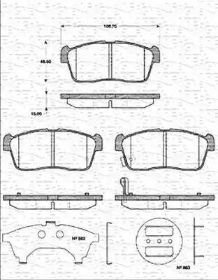 Magneti Marelli 363702161303 - Kit pastiglie freno, Freno a disco autozon.pro