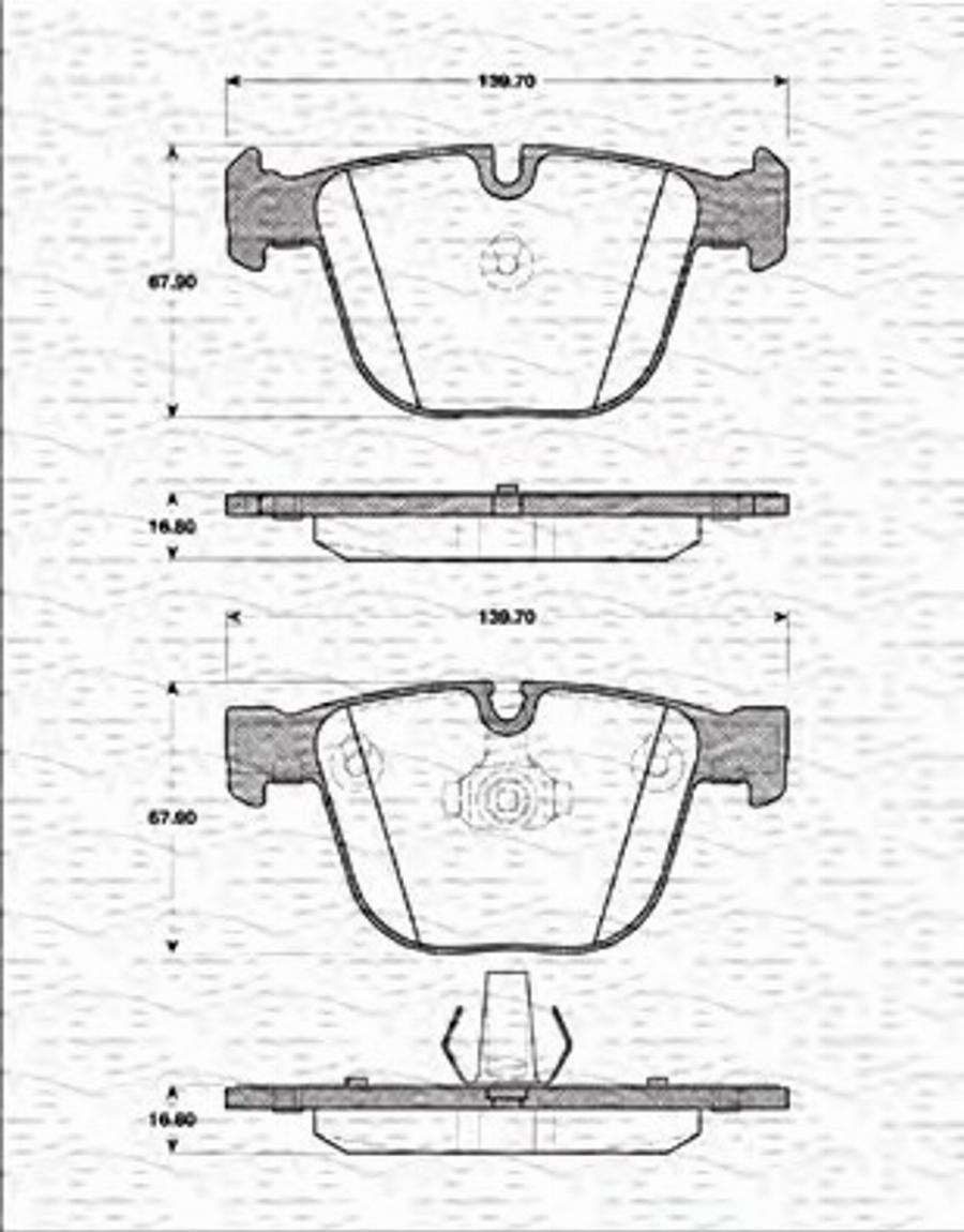 Magneti Marelli 363702161334 - Kit pastiglie freno, Freno a disco autozon.pro