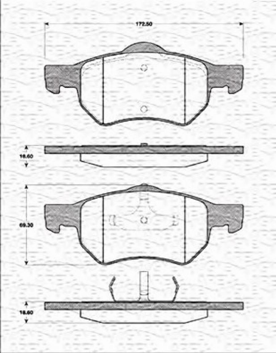 Magneti Marelli 363702161295 - Kit pastiglie freno, Freno a disco autozon.pro