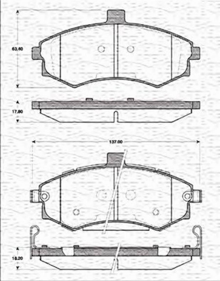 Magneti Marelli 363702161296 - Kit pastiglie freno, Freno a disco autozon.pro