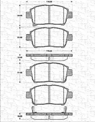 Magneti Marelli 363702161244 - Kit pastiglie freno, Freno a disco autozon.pro