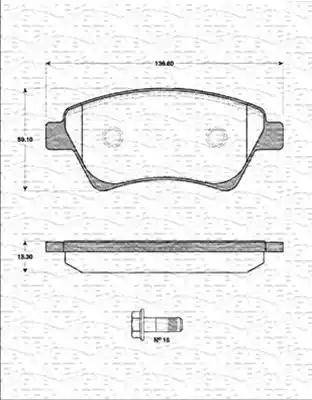 Magneti Marelli 363702161245 - Kit pastiglie freno, Freno a disco autozon.pro